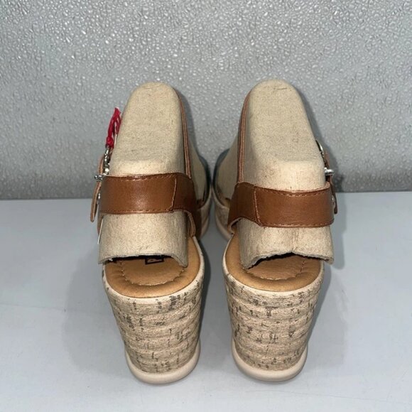 NEW PIKOLINOS Women’s Miranda W2F Leather Wedge Sandals – Brown/Green Size 9-9.5 - Picture 4 of 7